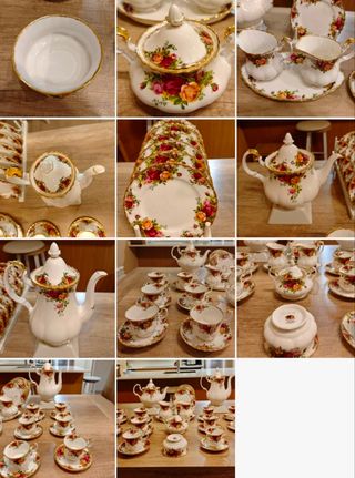 Juego de té  y Café Royal Albert Les Roses