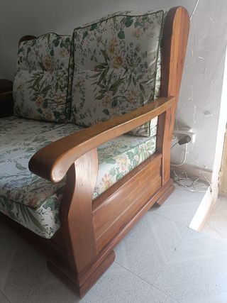 Sillón/sofa rústico de madera