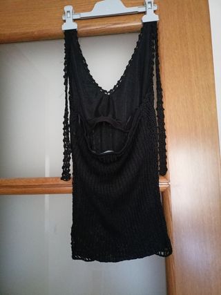 Top negro crochet