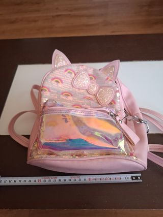 Mochila infantil rosa con purpurina