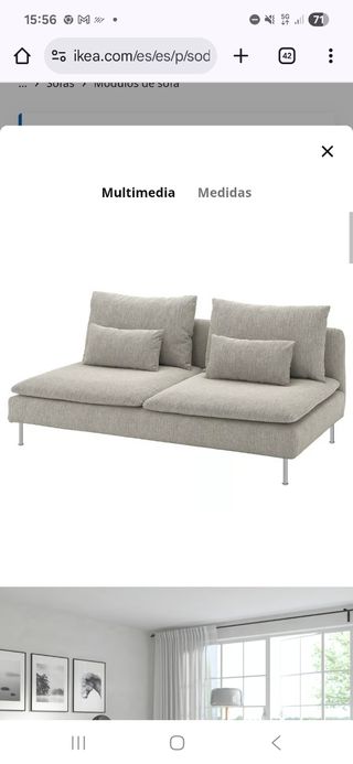 Sofá Söderhamn IKEA gris/beige 3 asientos
