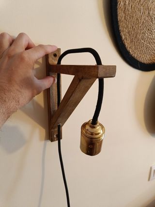 2 soportes madera nuevos para bombilla