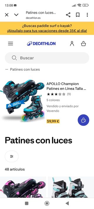 Patines en línea infantiles ajustable talla 