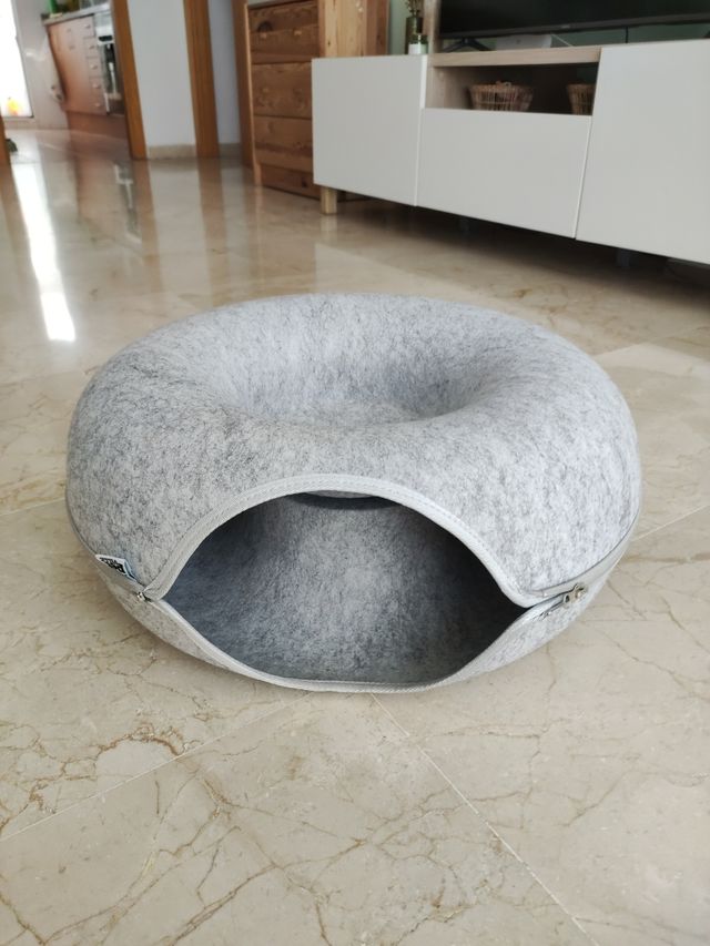 Cama Gato - Felpa Gris