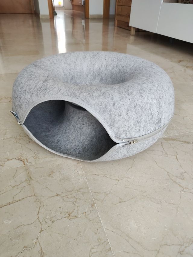 Cama Gato - Felpa Gris