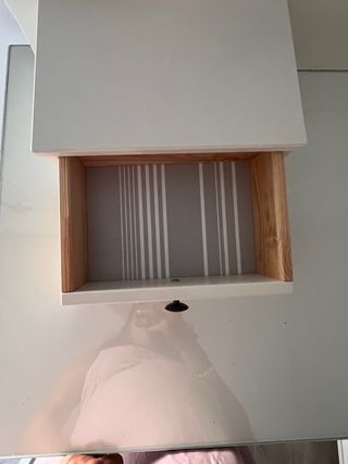 Tocador blanco con espejo + banco de regalo