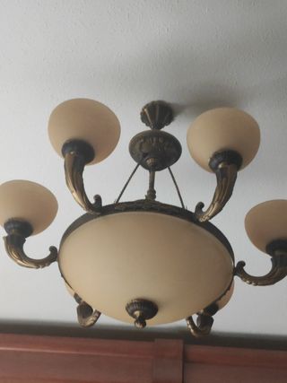 Lampara techo 6 brazos vintage