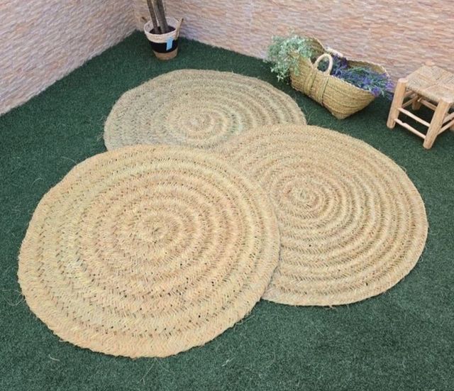 Tapetes Redondos Estilo Boho Esparto Natural