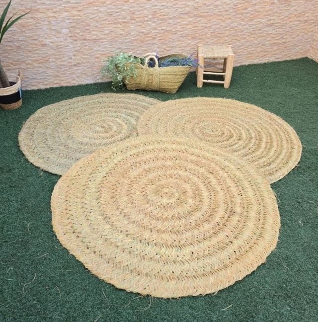 Tapetes Redondos Estilo Boho Esparto Natural