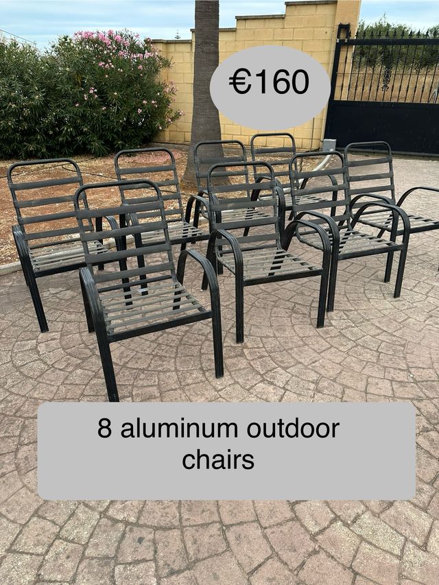 8 Sillas Aluminio Exterior - ¡Oferta!