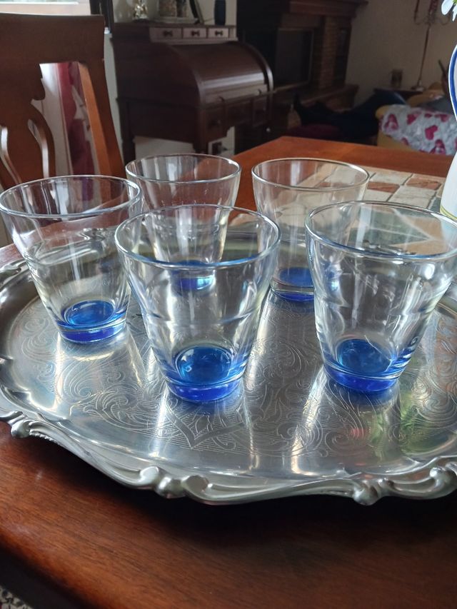 Bicchieri vetro blu - Set 5