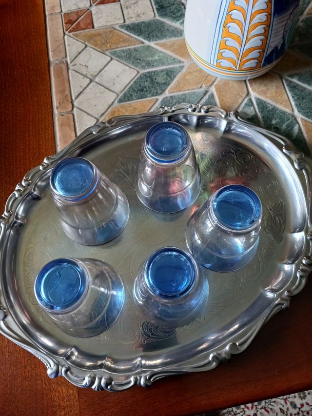 Bicchieri vetro blu - Set 5