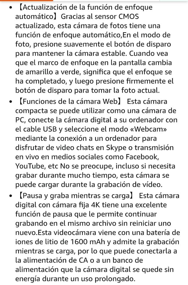 Cámara fotos  NUEVa digital 4K - 48MP