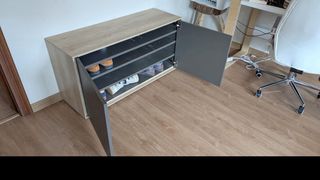 Zapatero 2 puertas - Gris y Beige