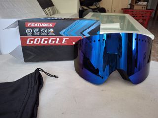 Gafas Esquí Nieve Azul Espejo UV400