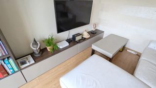 Mesa centro extensible gris-marrón
