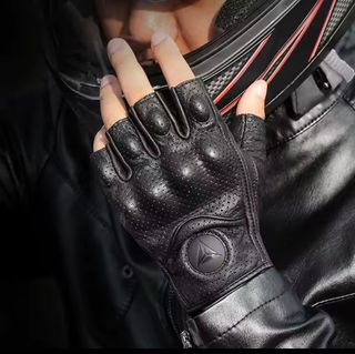 Guantes moto piel - sin dedos.. Talla M