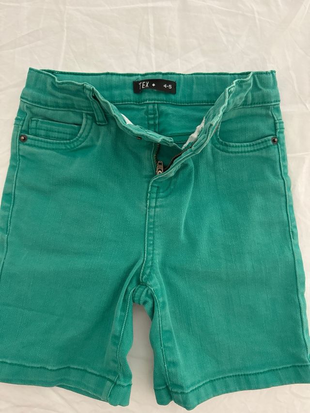 Shorts vaqueros verdes niño 4-5