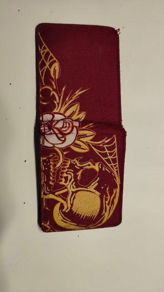 Cartera de Calavera Ilustrada color Rojo apagado