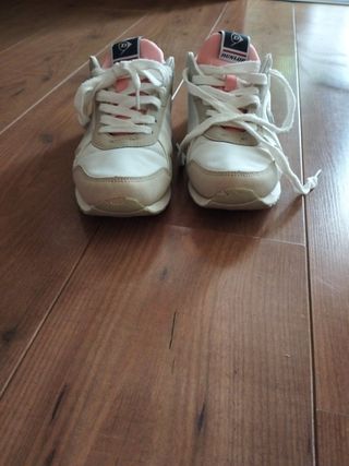 Zapatillas Dunlop urbanas mujer beige-blanco