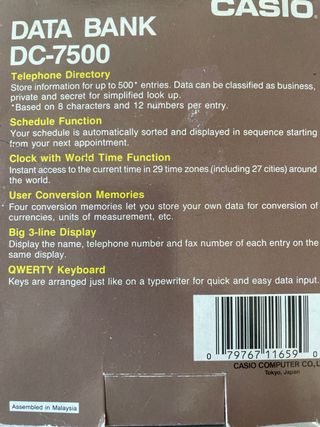 CASIO Data Bank DC-7500 Calculadora