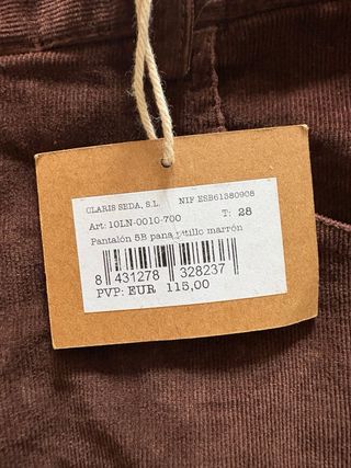Pantalón pana marrón V&L