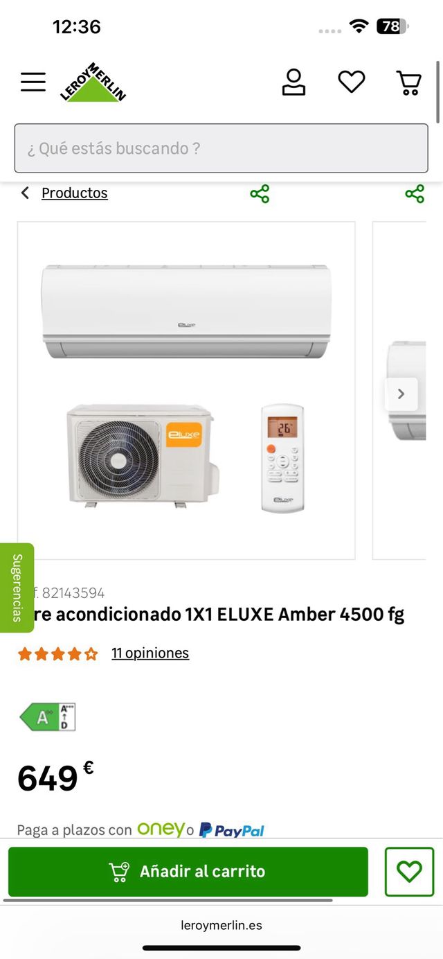 Aire acondicionado ELUXE 4500fg -