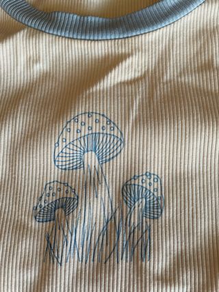 Top corto beige y azul - Chaqueta