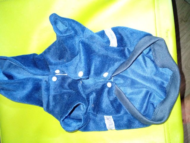 Traje perrito Damascopas azul talla 12.