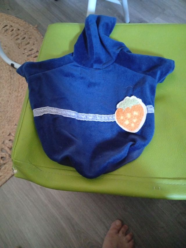 Traje perrito Damascopas azul talla 12.