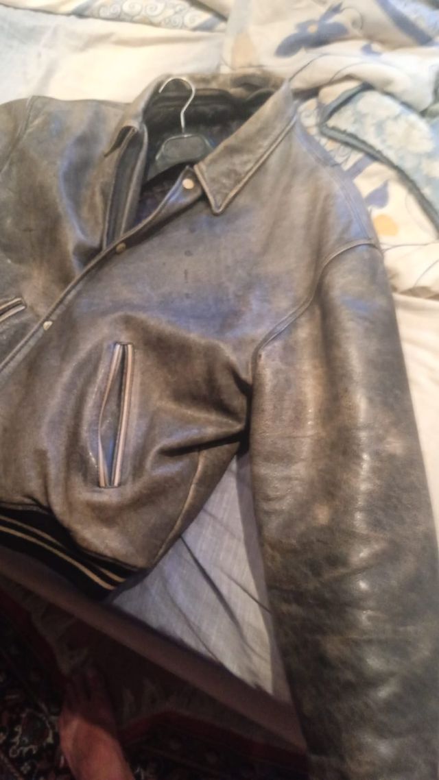 Giacca Bomber Pelle Vintage Marrone