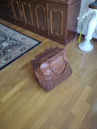 Bolsa viaje cuero marrón