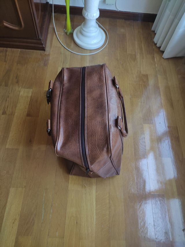 Bolsa viaje cuero marrón