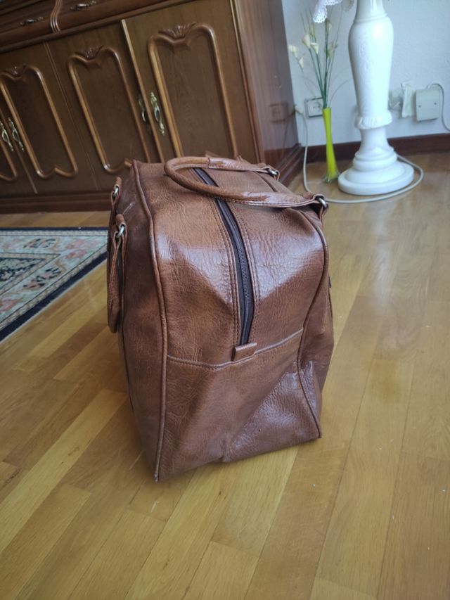 Bolsa viaje cuero marrón