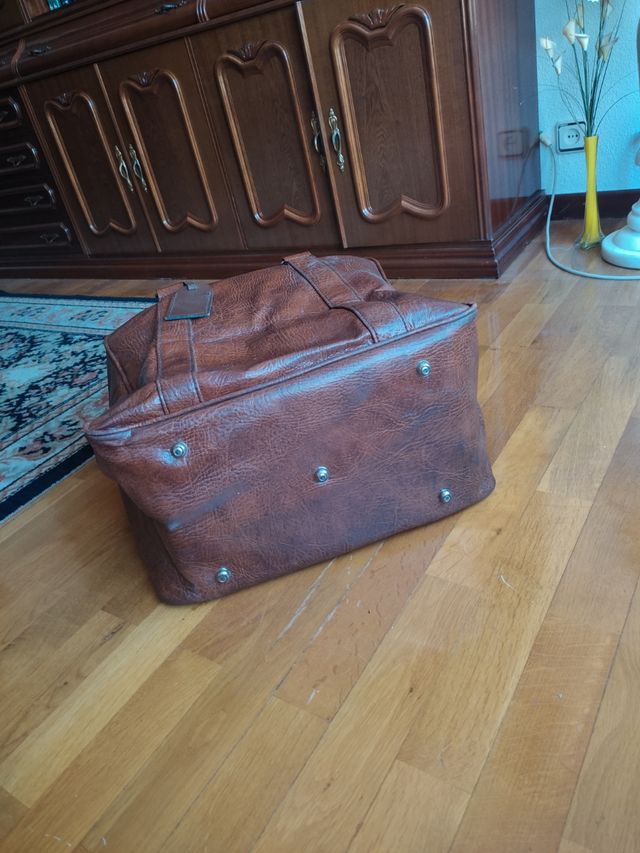 Bolsa viaje cuero marrón
