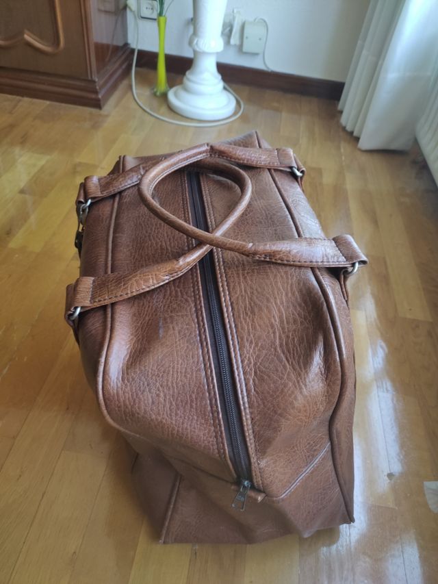 Bolsa viaje cuero marrón
