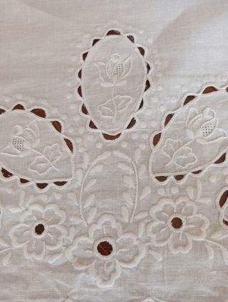 Asciugamano ricamata lino cotone bianca