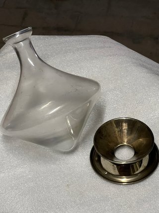 Decanter per vino in vetro con base Silver Plated