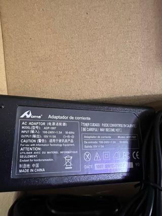 Cargador / Adaptador Toshiba 15V/5A -Nuevo