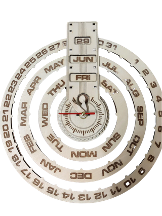 Orologio Calendario Legno Laser