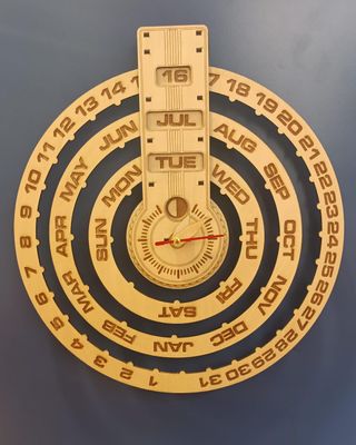 Orologio Calendario Legno Laser