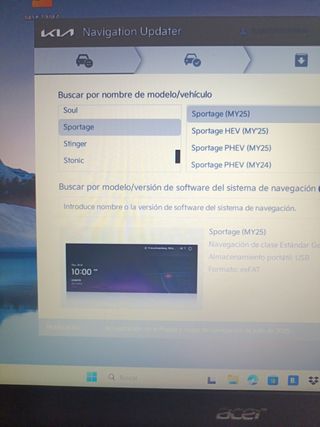 Actualización software Kia