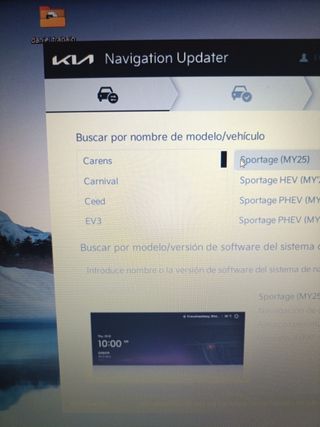 Actualización software Kia