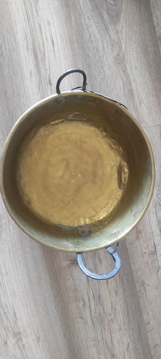 Caldero antiguo latón - 2 asas