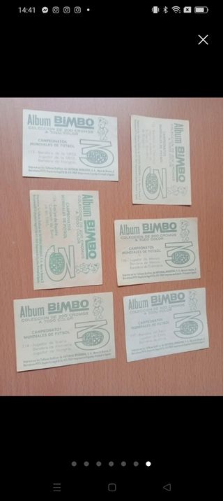Cromos Bimbo antiguos