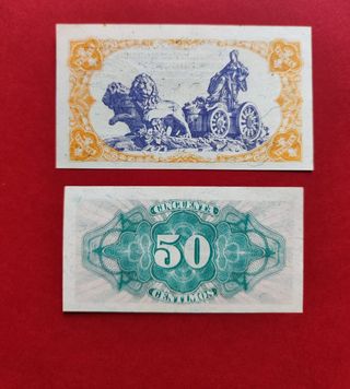 SC 50 céntimos y 1 peseta 1937 republica 