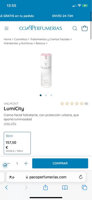 una CremaValmont Lumicity SPF 50
