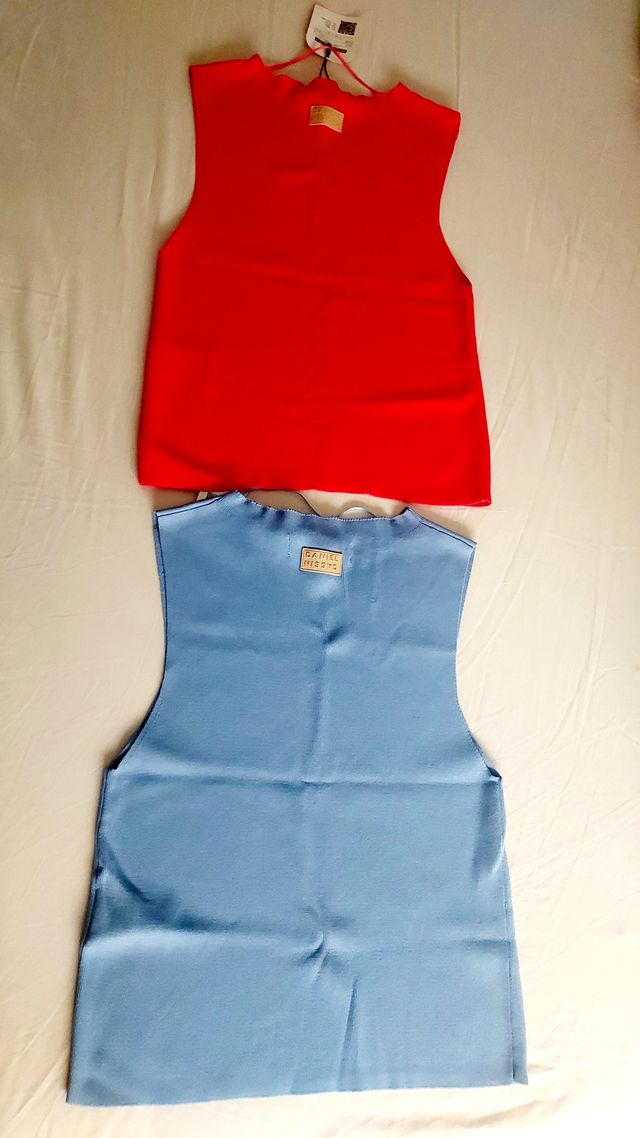 Tops Daniel Cassin - Coral y Celeste