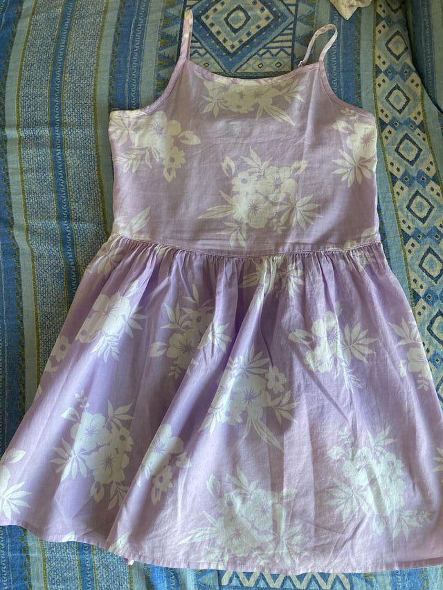 Vestito bimba estivo fiori viola 7-8 anni
