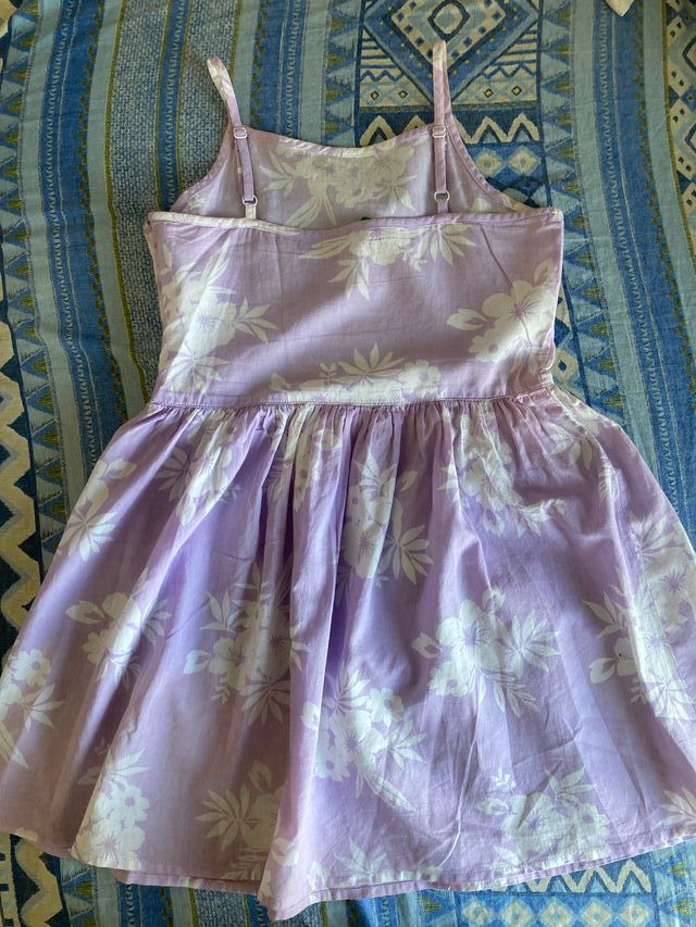 Vestito bimba estivo fiori viola 7-8 anni